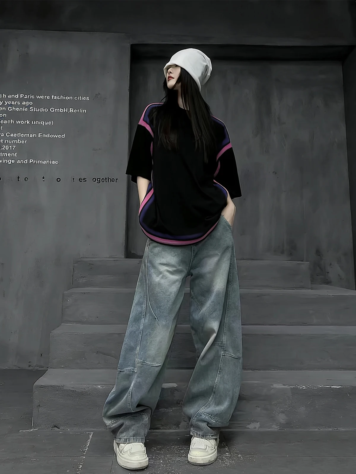 

M-Home Cool Girl Summer 2026 Trendy Street Style Short Sleeve T-Shirt Straight Leg Jeans Two-Piece Set for Young Women