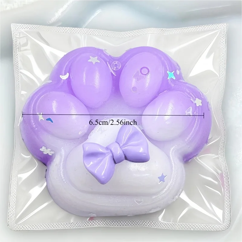2-Pack of Randomly Colored Gradient Candy-Colored Cat Paw Squeeze Toys |   Sensory Toys for Relieving Stress, Squeeze Toys, a Taba Claw Cat Paw Stress Relief Toy, a Soft Squeeze Stress-Relief Toy, Perfect as Classroom Prizes or Party Favors, Cute Desktop Decorations, Delightful Party Gifts, Small Christmas Decorations, Birthday Gifts, Office Relaxation Tools, Fun Toys for Children.