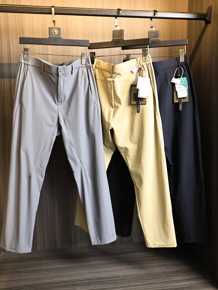 Comfortable Smooth Quick Dry Summer Men's 3D Tailored Soft  Straight Leg Casual Trousers Fashionable Urban Outdoor Style