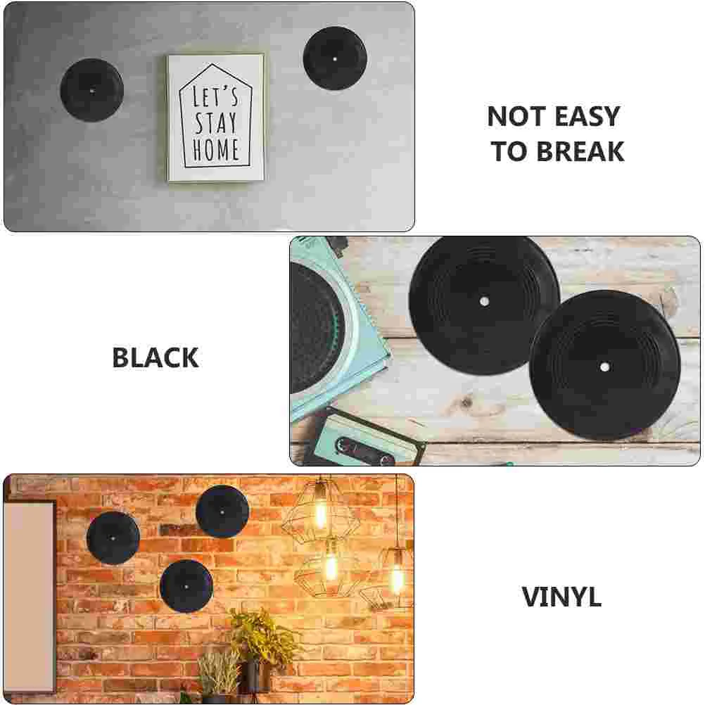 3 Pcs Vintage Decor Vinyl Record Decoration Decorative Records Household to Weave Retro Home Black Blank