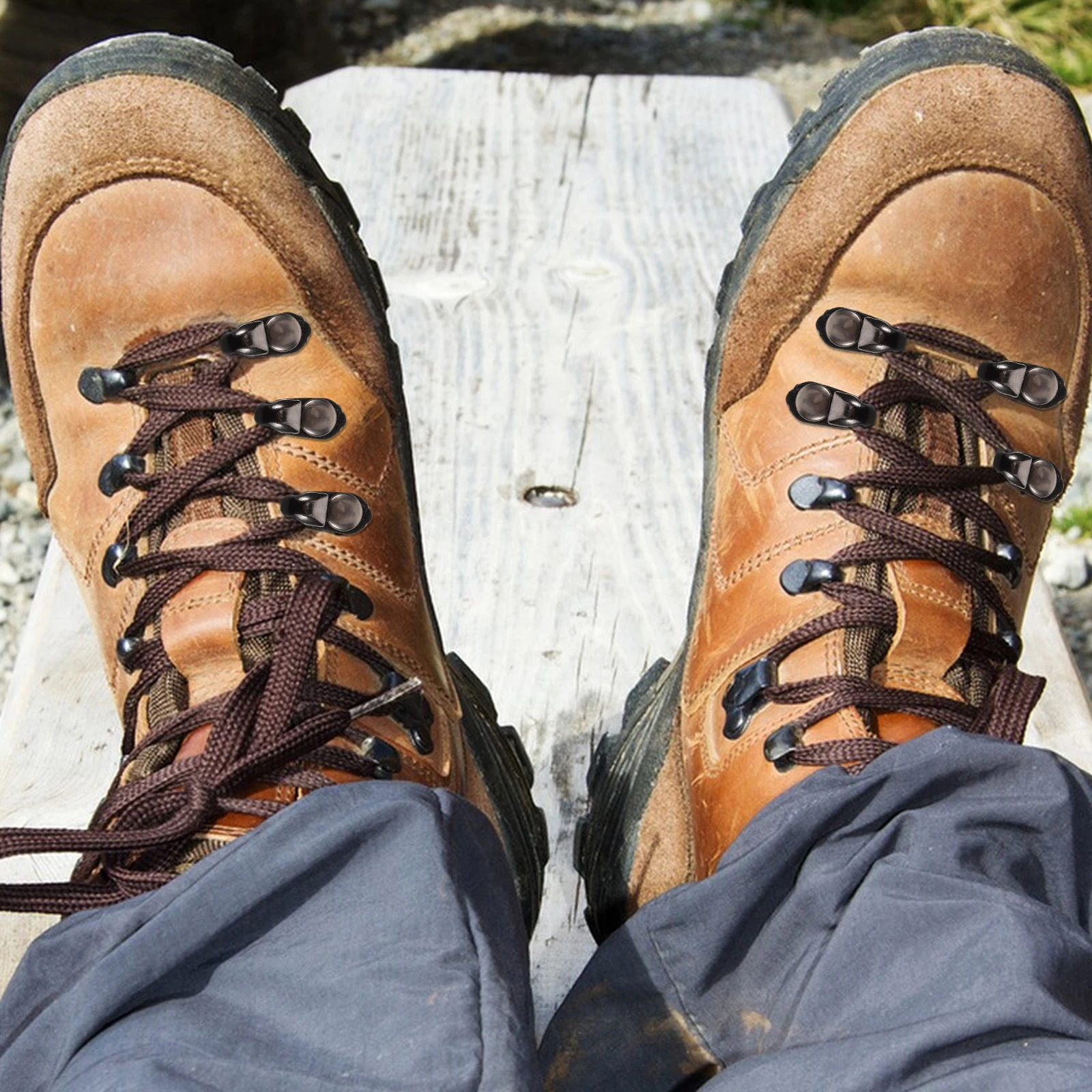 

20Pcs Shoe Buckle Accessories Metal Lace Hooks Boot Repair Tools for Hiking Outdoor Camping Boot Lace Fittings