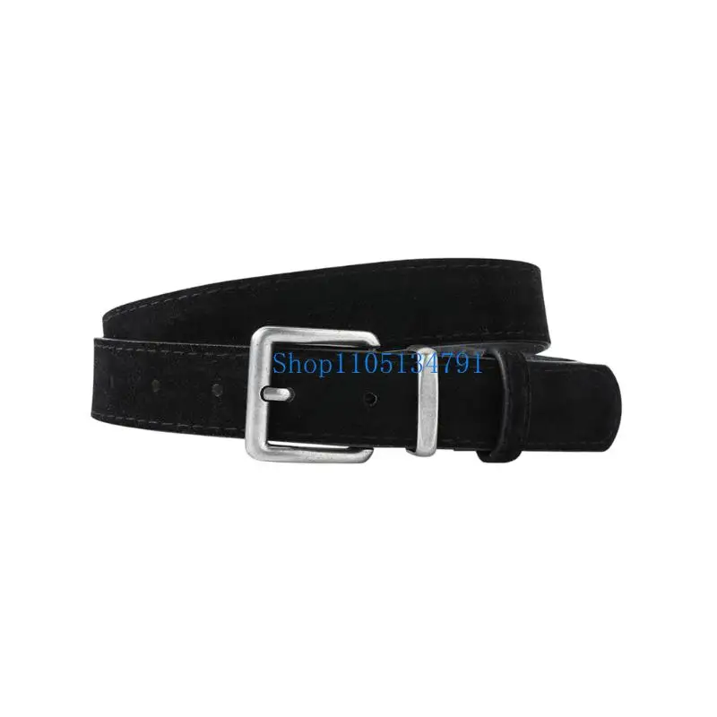 98km Soft Suedes Belt for Women Fashion Waist Belt Pin Buckles Closure Adjustable Length Comfortable Wear Enhances Outfits