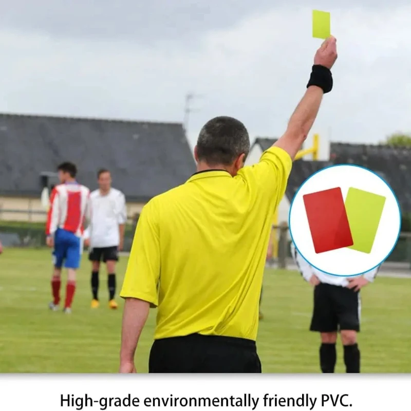 Referee Card Set, Scorebook Whistle Pencil Football Referee Red and Yellow Warning Cards for Soccer Football Sports Games