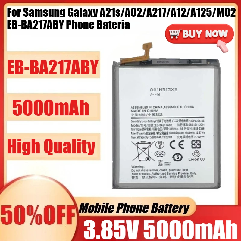 

Новый аккумулятор EB-BA217ABY 3,8 В 5000 мАч для Samsung Galaxy A21s/A02/A217/A12/A125/M02 EB-BA217ABY Phone Bateria