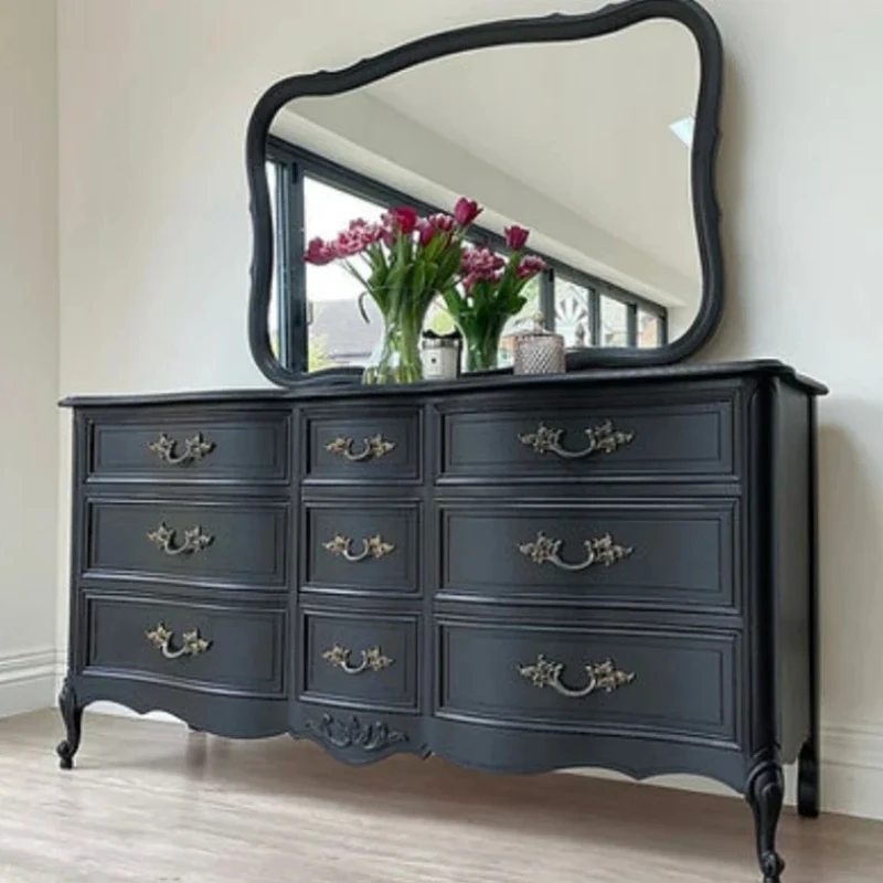 Drawers Desings Dresser Cabinet Vintage Luxury Wood Aesthetic Dresser Bedroom Hotel Makeup Mesa Maquillaje Bedroom Furniture