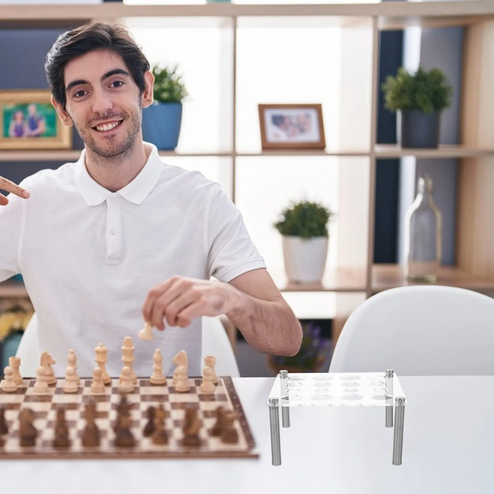 

Акриловая подставка для форм для шахматных фигур, органайзер для силиконовых форм с несколькими отверстиями, устойчивая квадратная конструкция