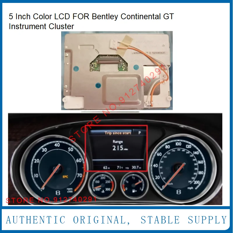 Original 5 Inch Color Display Speedometer Cluster For Bentley Continental GT Instrument Cluster Replacement