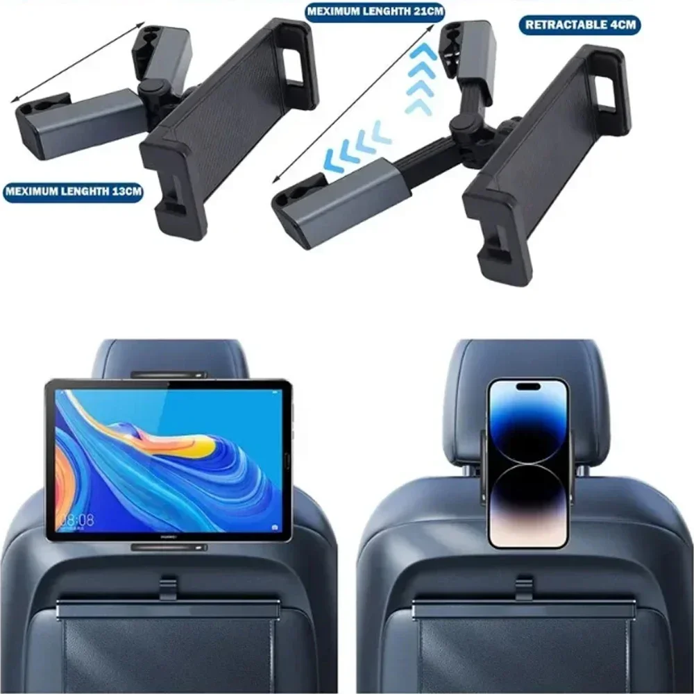 Telescopic Car Phone Holder for Rear Row Tablet Holder Anti Shake Tablet Mount Universal Auto Phone Stand for iPad