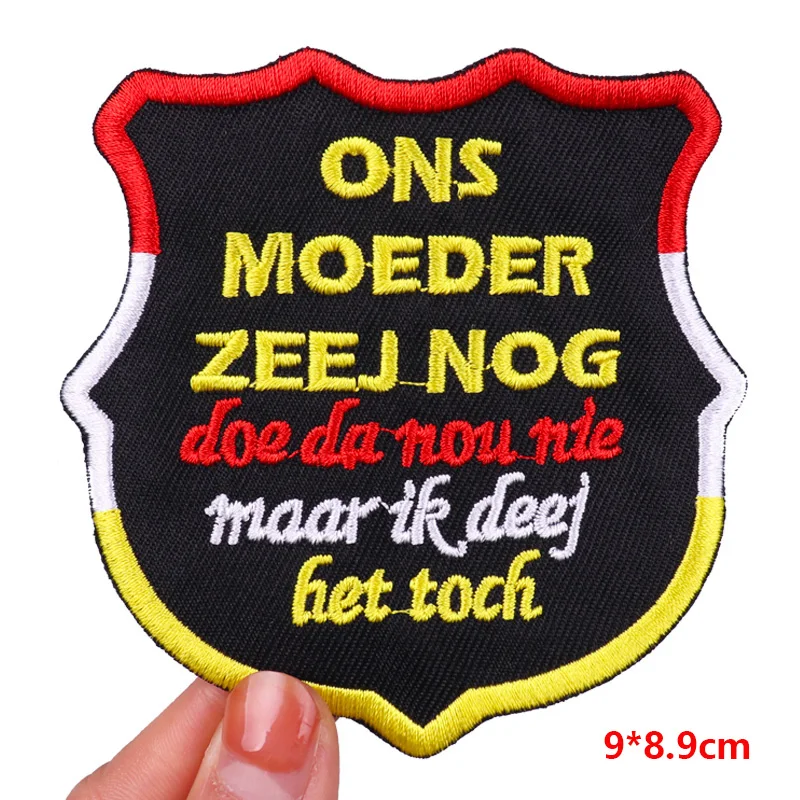 Embroidered Patches Netherland Oeteldonk Emblem Patch Netherland Carnival Frog Embroidery Patch For Clothing Iron On Patches DIY