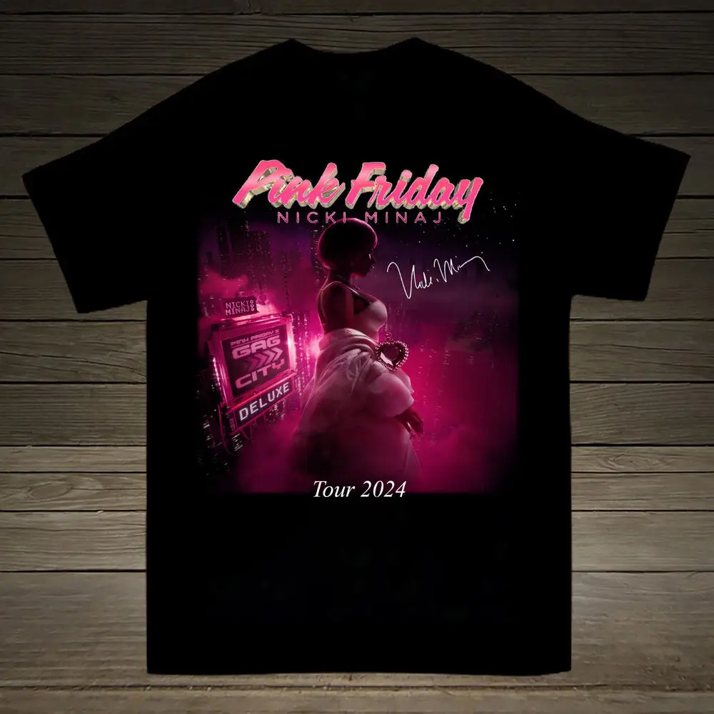 Nicki Minaj Pink Friday Tour 2024 Signature T-shirt Funny Vintage Gift For Men