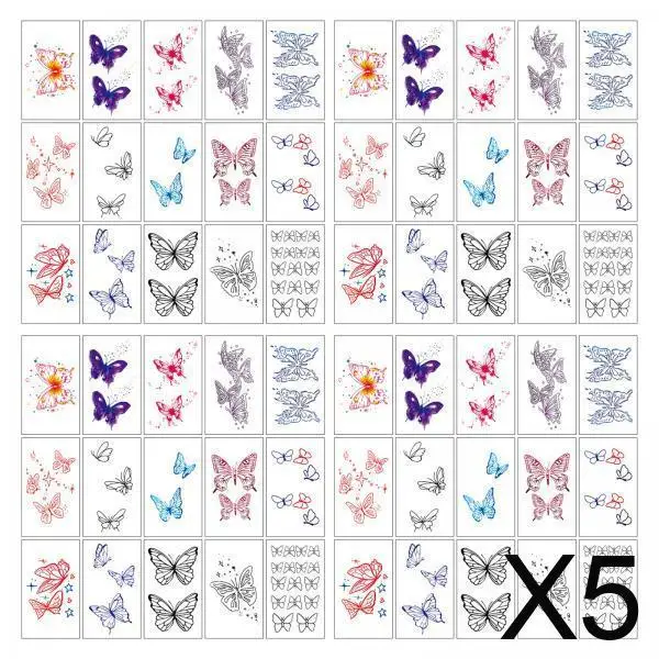 

Временная тату-наклейка с бабочками, водостойкая, для тела, для женщин, девушек, взрослых, для рук, лица, для фестивалей и вечеринок
