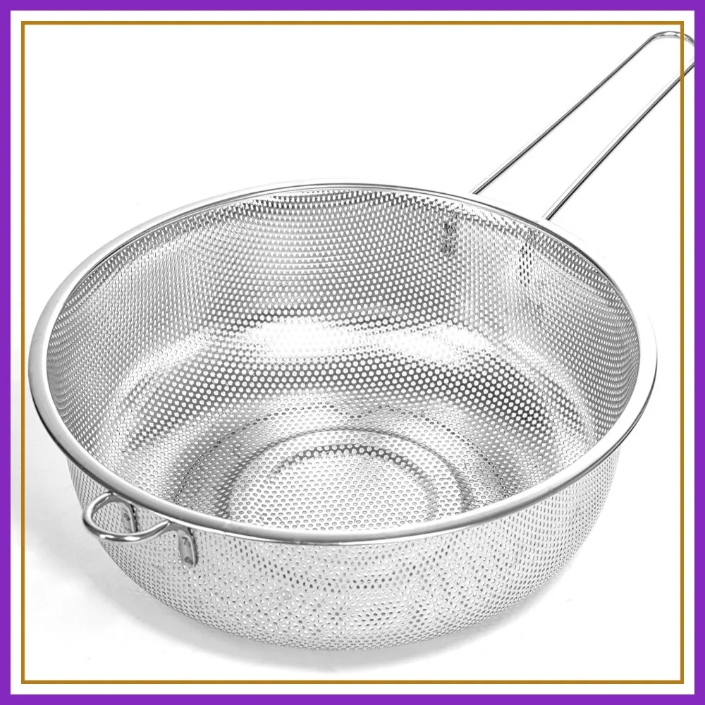 

Stainless Steel Fine Mesh Strainer with Handle, 10.2 Inch Pasta Colander for Vegetables, Fruits, Spaghetti, Rice