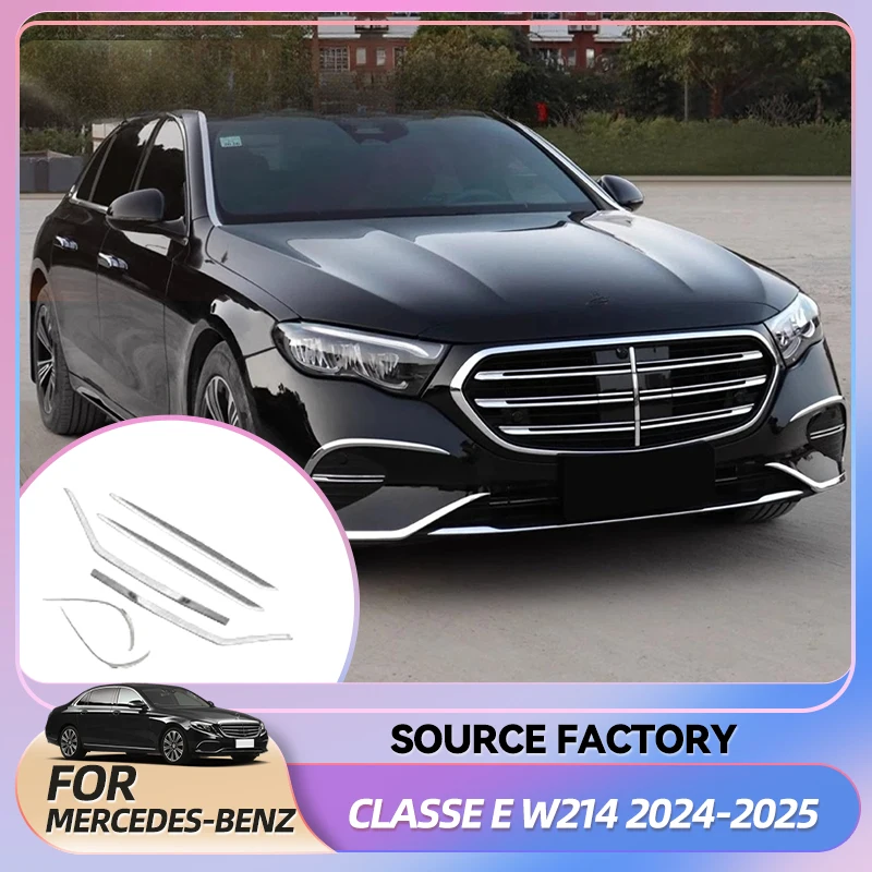 

Внутренние наклейки для Mercedes Benz E Class W214 2024 2025, хромированная пластина переднего бампера из АБС-пластика, спойлер, декоративная накладка