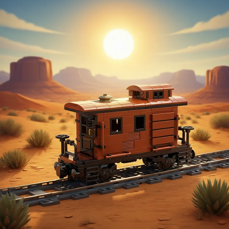262PCS Old West Brake Wagon Train Car Model Custom Building Blocks DIY Assembly Toy Collection Display Creative Popular Gift Set