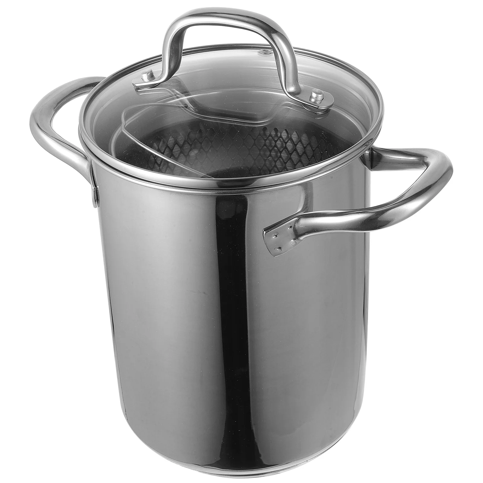 

1Set Stainless Steel Fryer Pot Non-Stick Deep Frying Pan Versatile Use for Family Picnic Camping Kitchen Cooking