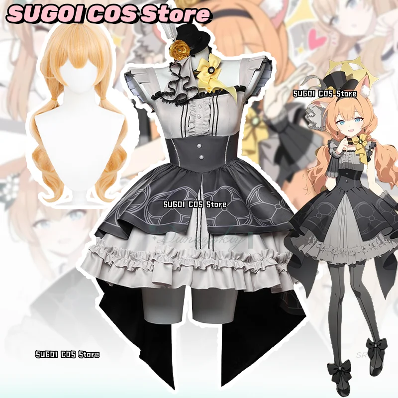 

{SUGOI COS}Game Blue Archive Iochi Mari Косплей Костюм Парик Платье Лолиты Ушной Наряд Костюм Хэллоуин Униформа Женщины Девушка
