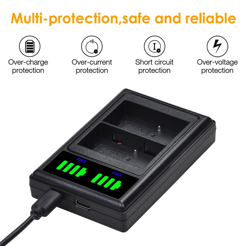 EN EL3 EL3a Batterie EN-EL3e et chargeur LED pour Nikon D70s, D50, D80, D300S, D300, D700, D90, D200