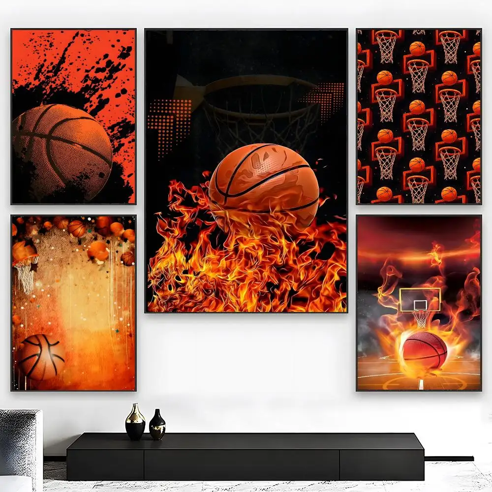 Street Splatter Graffiti Basketball Poster  High-definition Art Sticker Self Adhesive Waterproof Home Decoration