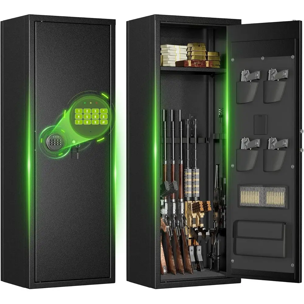 

Надежные решения для хранения: сейфы для 14-16 ружей и пистолетов, электронные замки, шкафы для охотничьих ружей, сейфы с быстрым доступом и ключами, а также для домашнего использования.