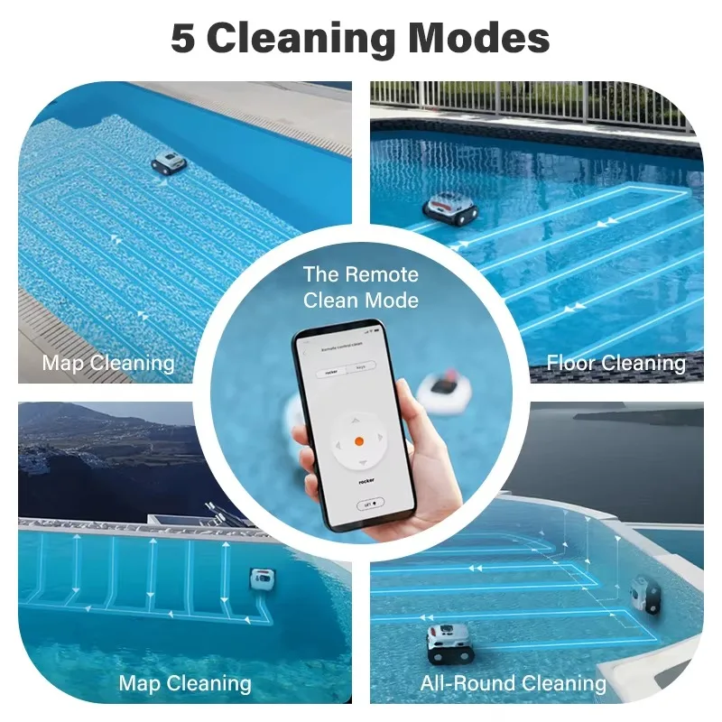 منظف حمام السباحة الآلي اللاسلكي مع التحكم في تطبيق WiFi - روبوت مكنسة كهربائية لاسلكي أوتوماتيكي لتنظيف أرضية حمام السباحة والجدران #4