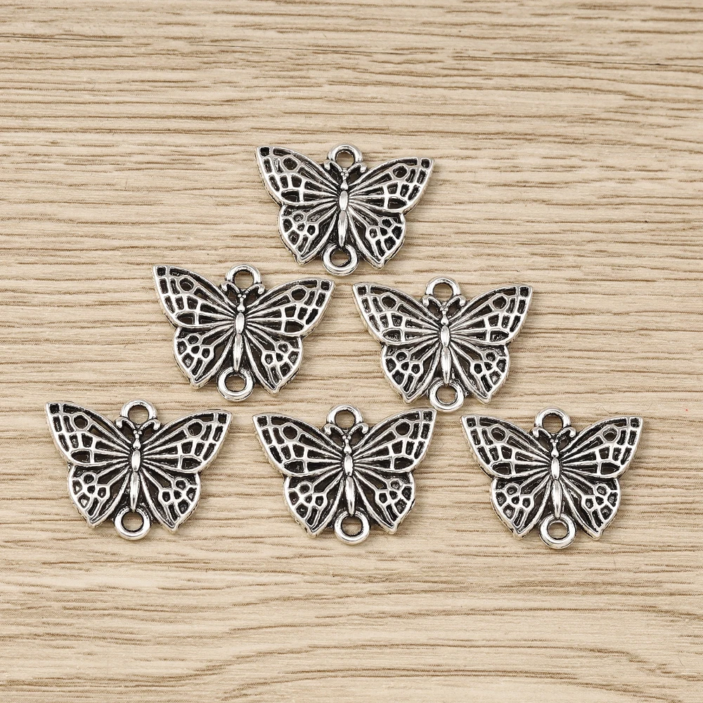 Tusember 30 Stück 16 x 20 mm Legierung Doppelloch Metall Schmetterling Charms für handgefertigte Halsketten Ohrringe Schmuckherstellung DIY Handwerk – Detail 6