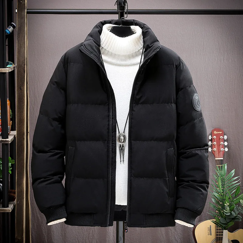 Men's Winter Puffer Jacket Thick Warm Cotton Padded Coat Plus Size Casual Outdoor Jacket Windproof Hooded Parka Couple Outerwear