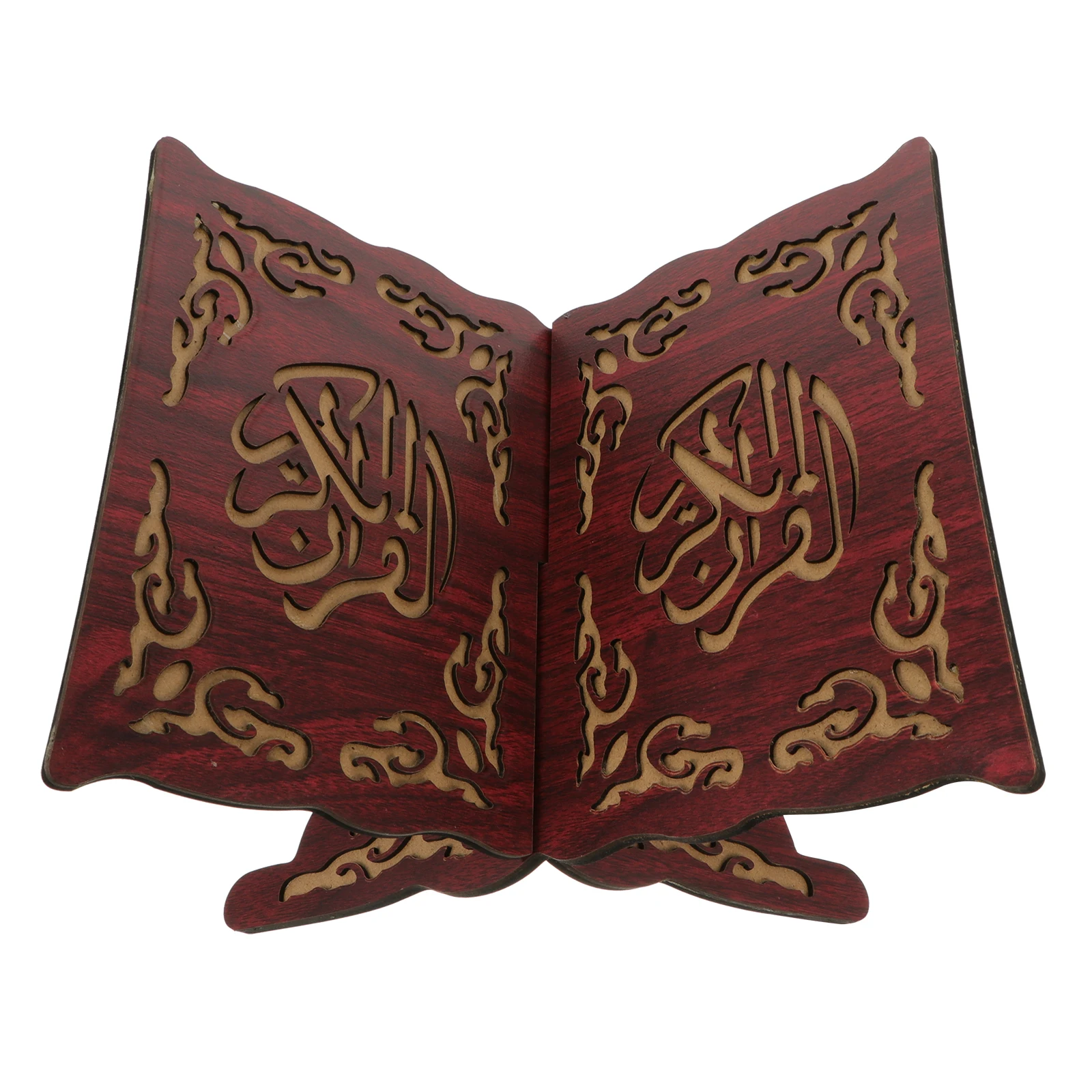 

Wooden Muslim Book Holder Bookshelf Book Stand Foldable Islamic Holder Vintage Gift Bookshelf Prayer Book Holder Muslim Ornament