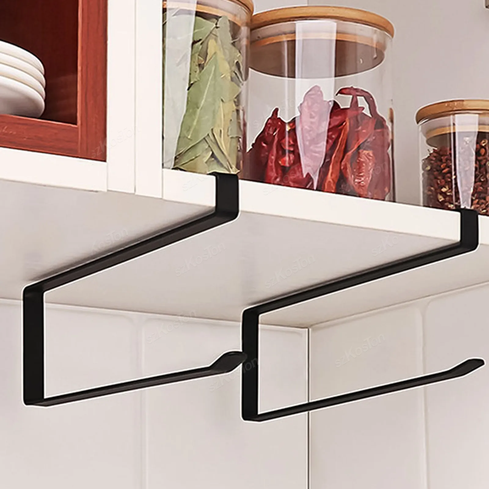 Kitchen Paper Towel Holder No Punching Toilet Paper Rack Bathroom Towel Hanger Tissue Roll Napkin Cabinet Storage Accessories