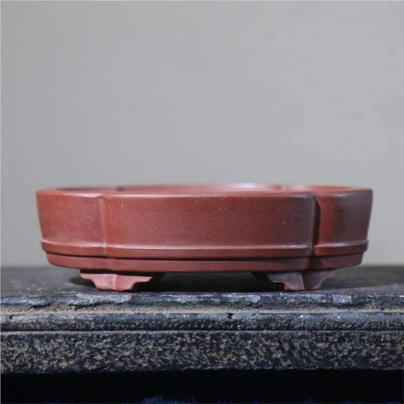 Purple Clay Flower Pot Crabapple Shaped Papaya Shaped Handmade Bonsai Pot Desktop Bonsai Pot Shallow Pot Exquisite Flower Pot