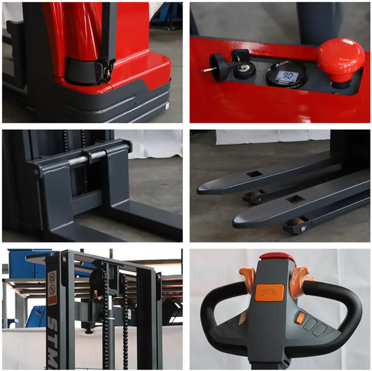 Customized Counterbalance Electric Stacker No Support Legs Pallet Lift Truck for Double Face Pallet Handling