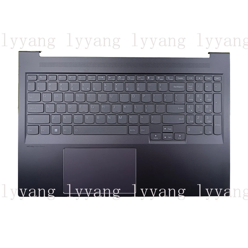 f  NEW For Lenovo Slim 7 16IAH7 Palmrest Backlit Keyboard Top Cover 5CB1J38238 Grey