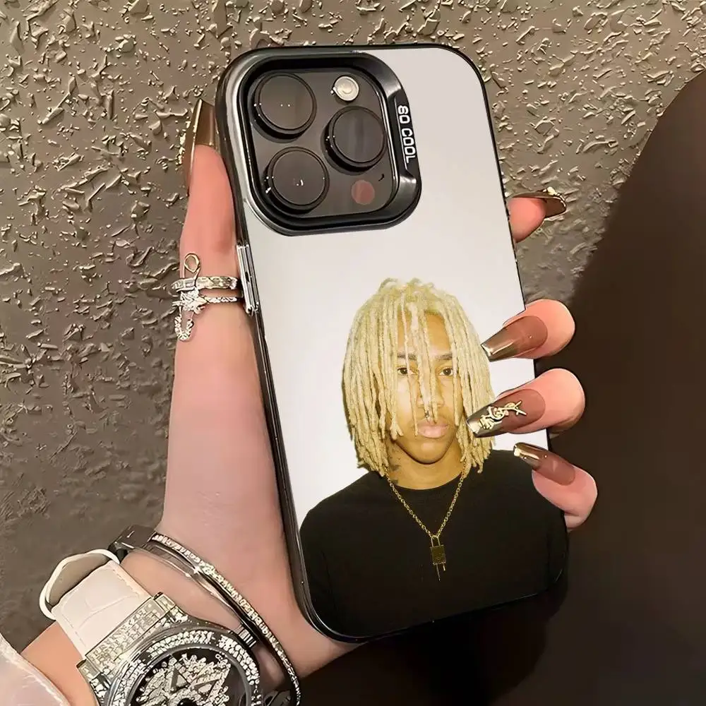 حافظة هاتف Singer Rapper R-Rich Amiri لهاتف iPhone 17,16,15,14,13,12,11 Plus, Pro Max, XS, حافظة هاتف فضية ملونة