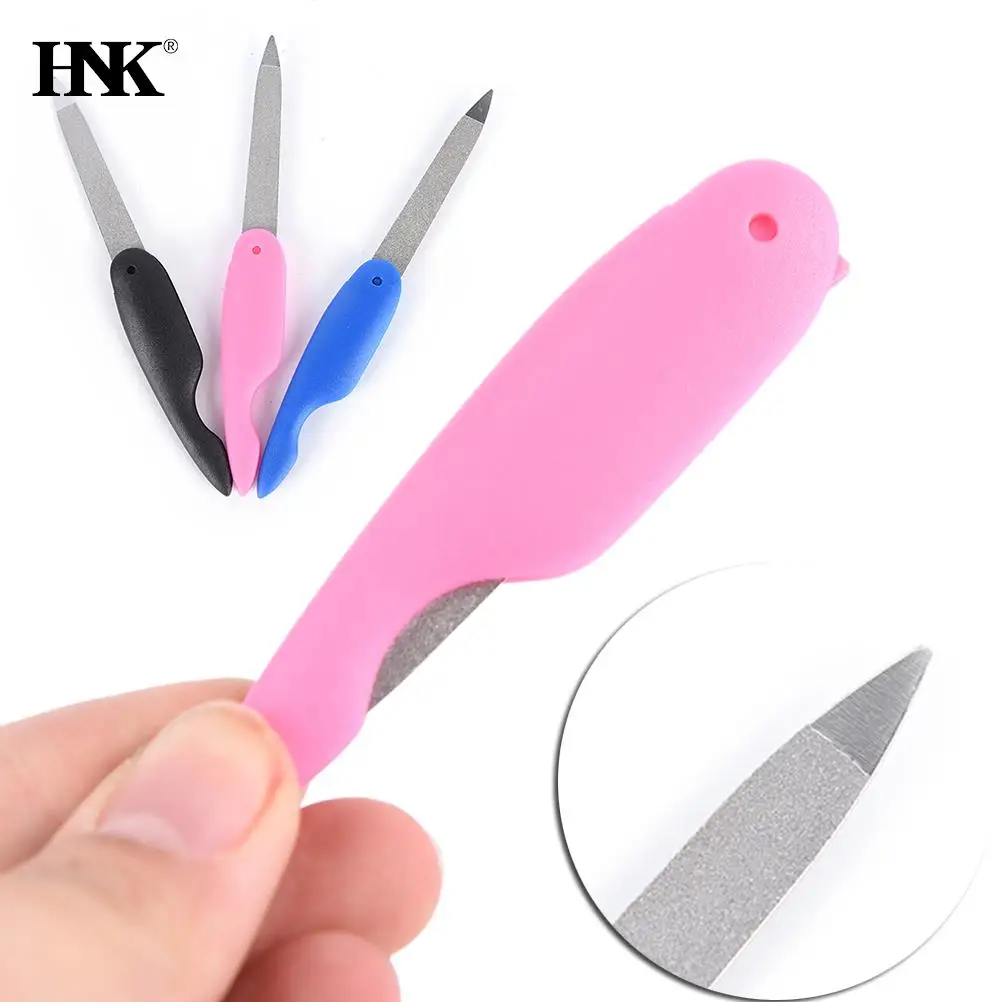 1 stücke 13,5 cm Nagel feile zufällige haltbare Stahl Metallic Edelstahl Falte Nagel haut Werkzeug feilen Nail Art Tool