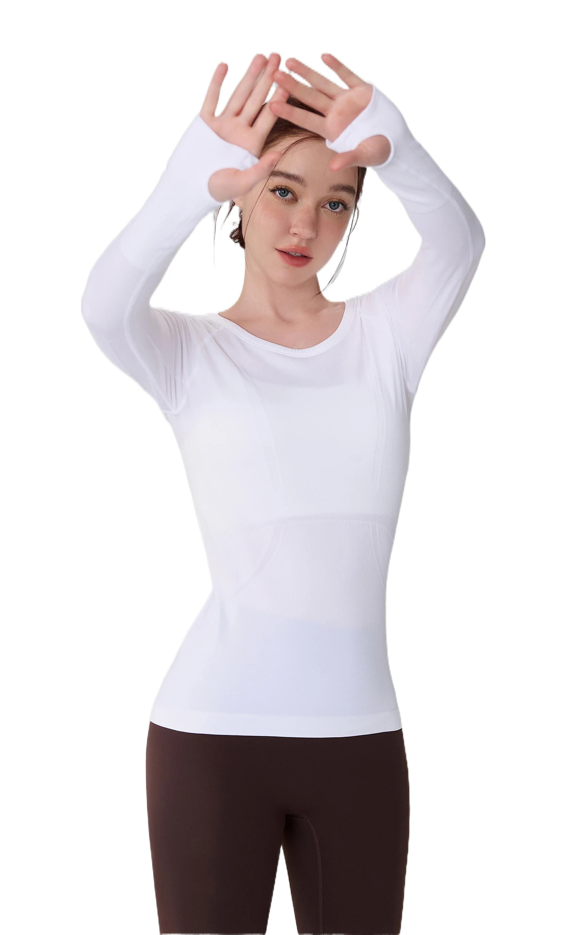 

Mermaid Curve Fitness Suit Women's Three-dimensional Slim Yoga Suit Long-sleeved Breathable Crewneck Running Sports Top