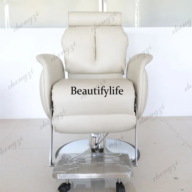 k182 Internet-famous Barber Chair Hairdressing Special Electric Folding Barber Chair Accent Beauty Stool Salon Furniture