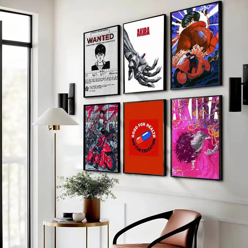 Cool Classic Anime Of The Last Century Fashion  A-AkiraS Poster Self-adhesive Art Paper Sticker Coffee House Bar Room Wall Decor