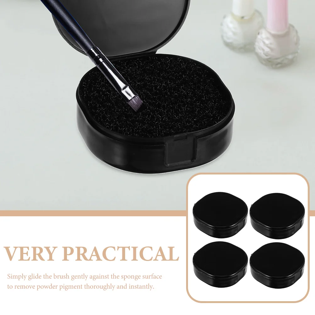

4pcs Makeup Brush Cleaning Sponge Dry Powder Remover Case Eyeshadow without Water Brush Cleaner Box for Female Gift for Makeup