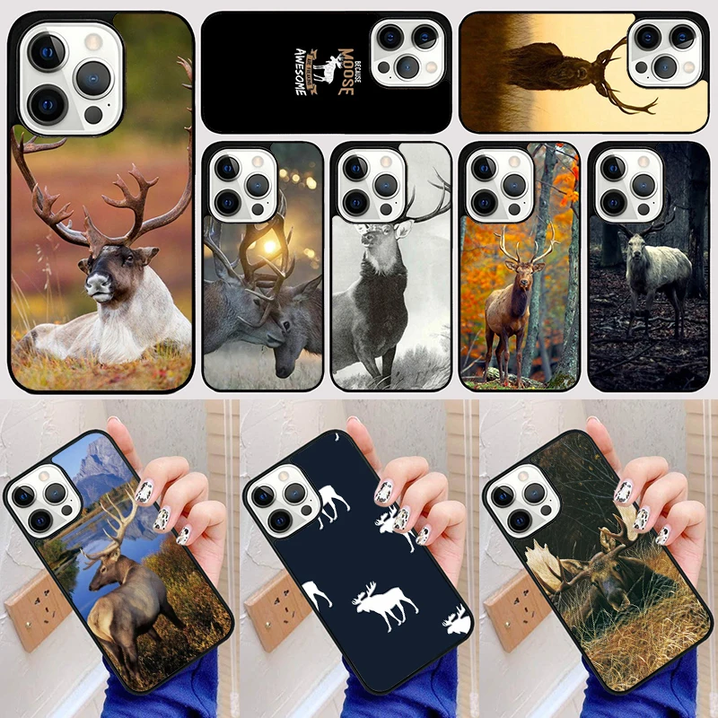 Beautiful Nature Wild Reindeer Moose Stag Phone Case Back Cover for iPhone 16 15 SE2020 14 13 11 12 Pro Max mini XS XR X Plus