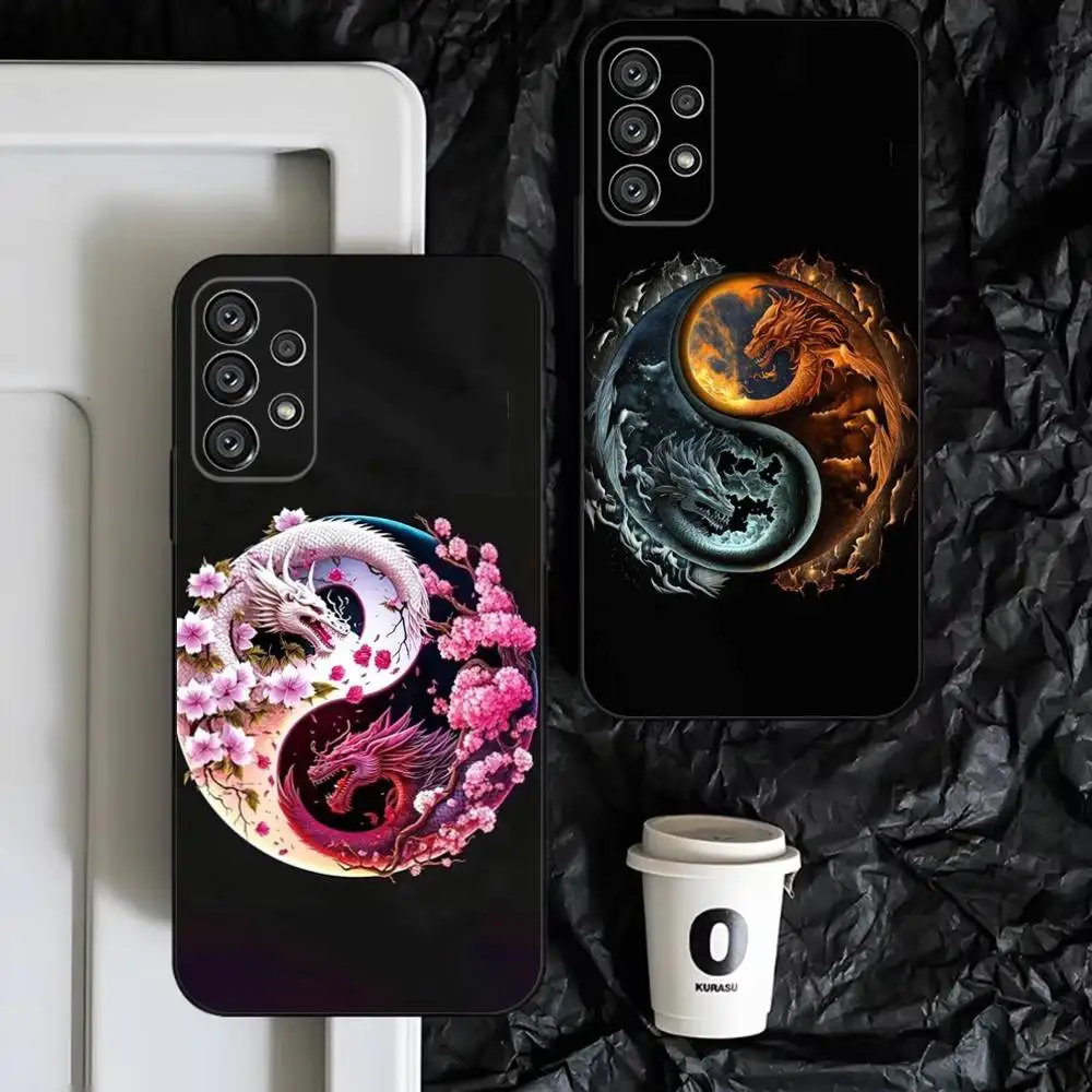 

Japanese Art Dragon Yin Yang Phone Case For Samsung S25,S24,S23,S22,S21,S20,S10,Ultra,Plus,Lite,FE,Soft Silicone Black Cover