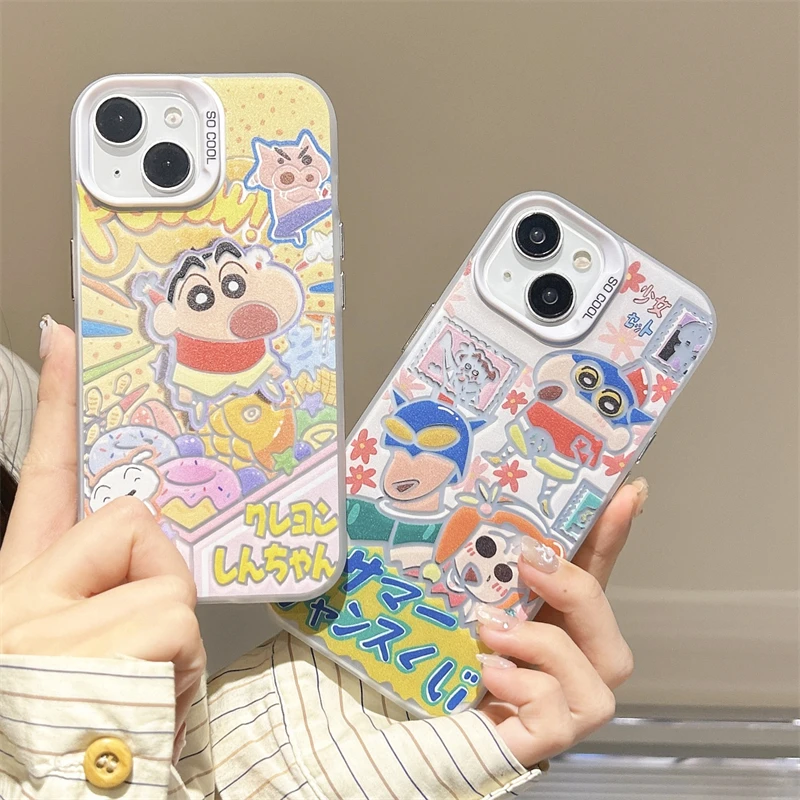 Красочный чехол Crayon Shin - chan для телефона Samsung Galaxy S23 S24 S25 Ultra S21 S22 FE Plus Samsung A54 A53 A55 A34 A35 Funda