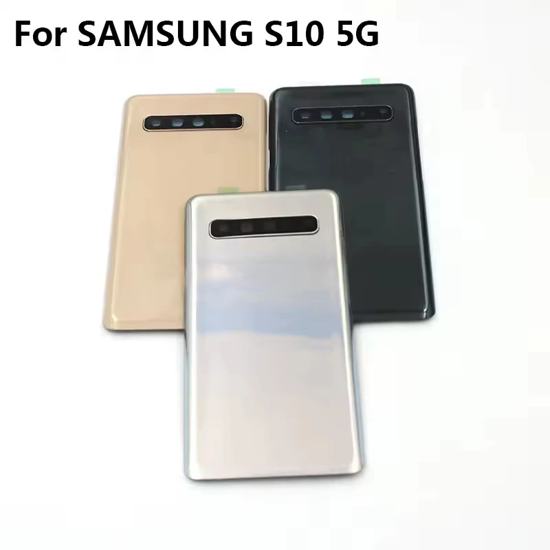 

S10 5G Glass For Samsung S10 5G G977 G977U G977F Battery Back Cover Rear Door Lid Panel Shell Housing Case Camera Lens Replace