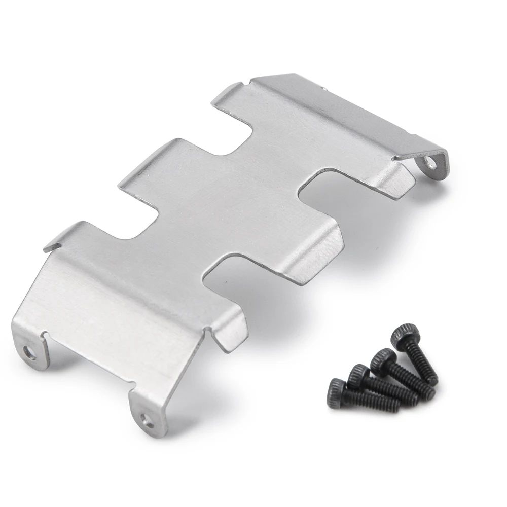 MIBIDAO Rvs Chassis Armor Protector Plaat voor Axiale SCX24 Deadbolt Chevrolet Wrangler Gladiator Bronco 1/24 RC Auto