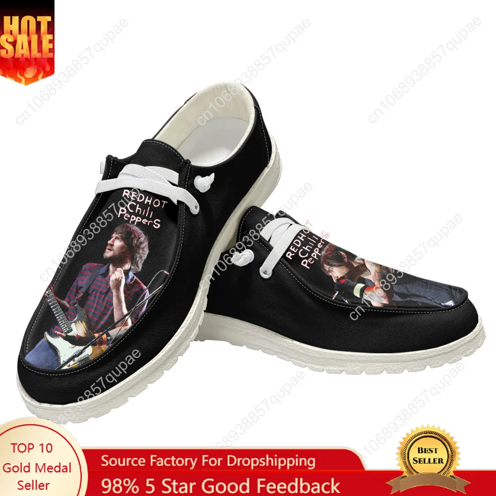 Red Hot Chili Peppers Casual Shoes Red  Peppers Mens Womans Flat Shoe Breathable Lightweight Footwear Couple Custom Made Shoe