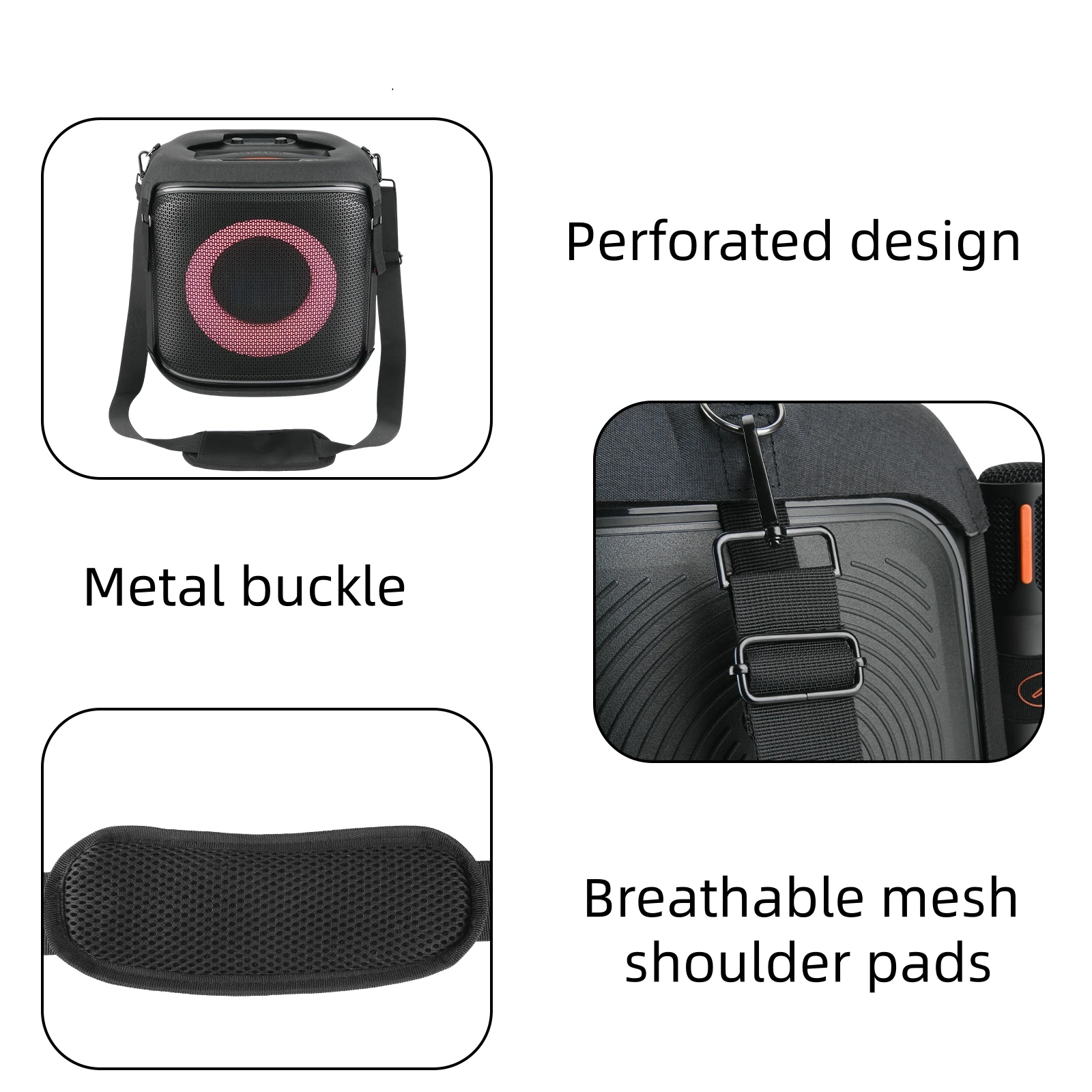 

EVA Protective Cover Shockproof Anti-Scratch with Shoulder Strap for JBL PartyBox Encore 2 Speaker