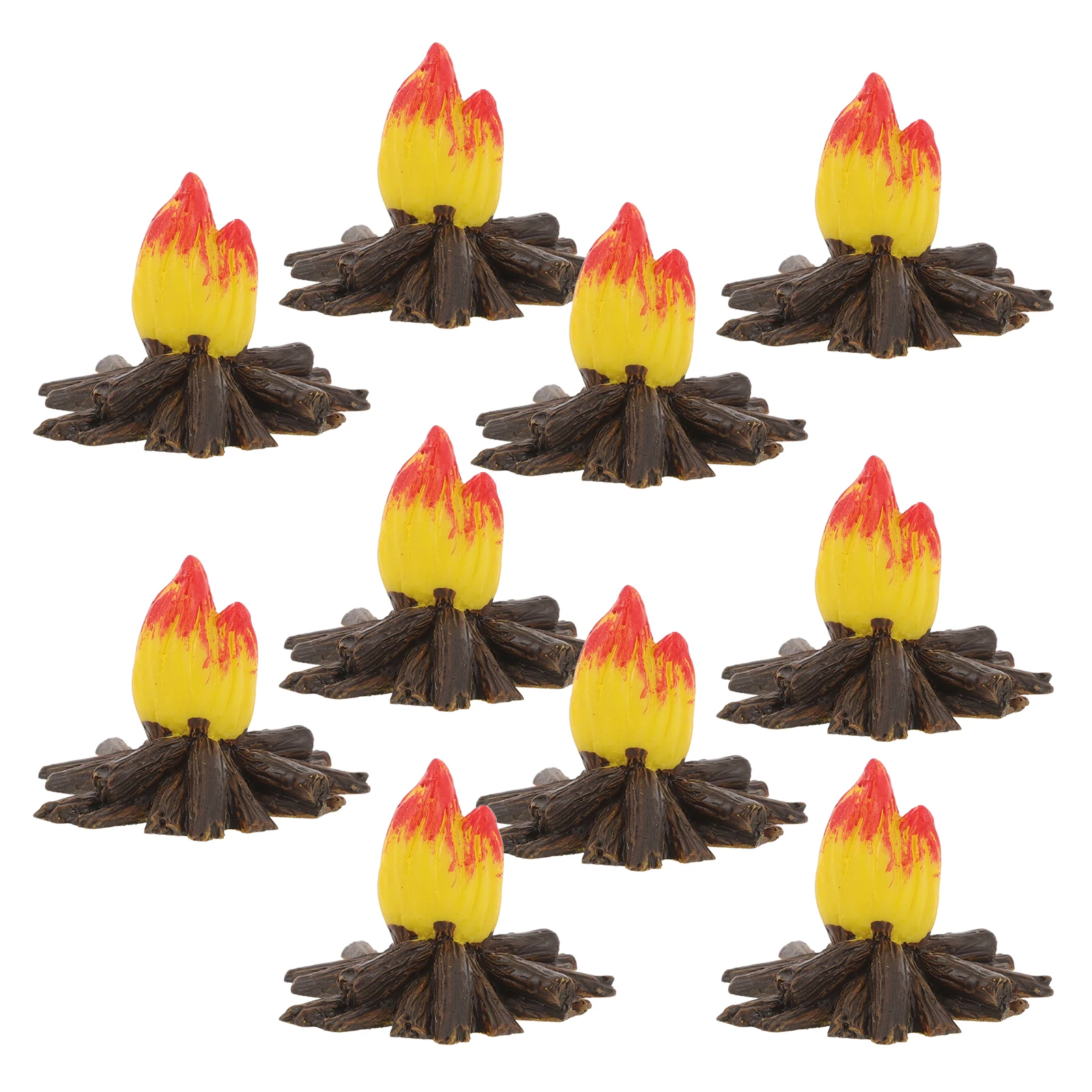 

10 Pcs Fire Decoration Ornaments Camp Decorations Artificial Campfire Centerpiece Flame Fireplace