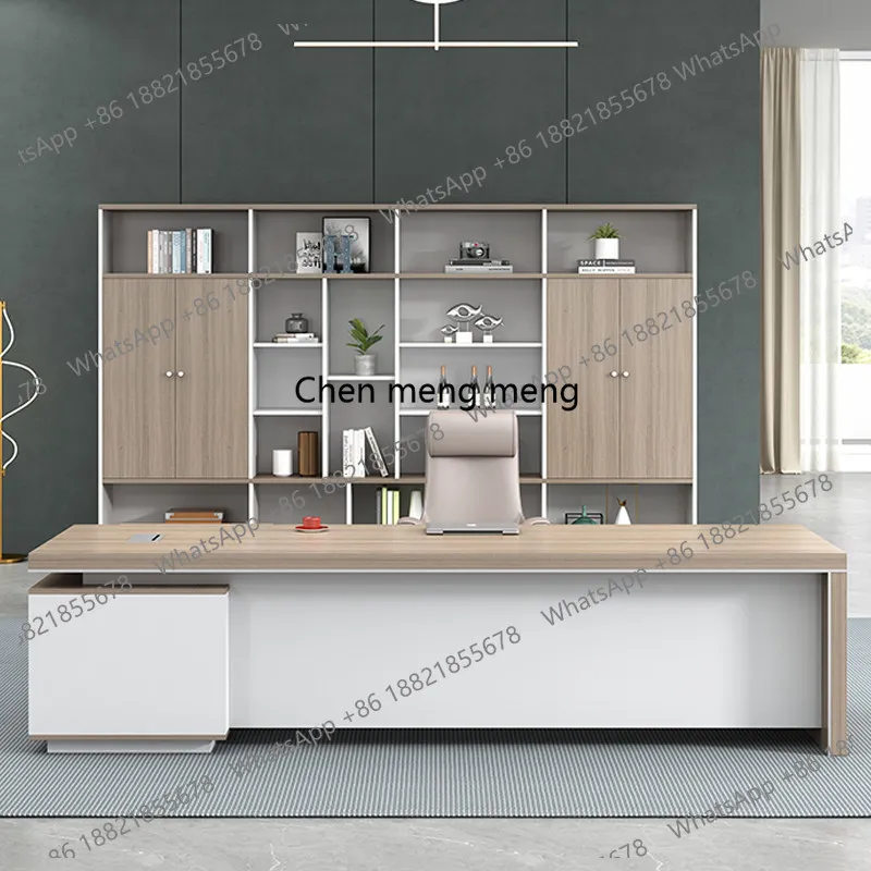 Simple, modern and fashionable office furniture Atmospheric President's table Large class manager Table and chair combination