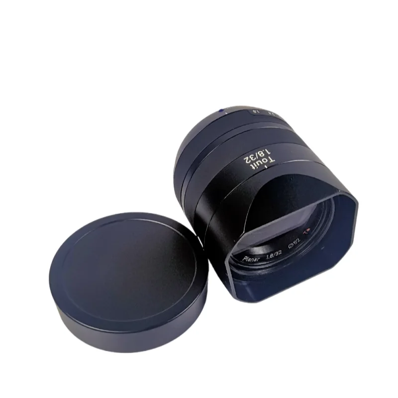 Metalowa kwadratowa osłona obiektywu z metalową nakładką na bańki dla ZEISS Touit 1.8/32 — zdjęcie produktu 4