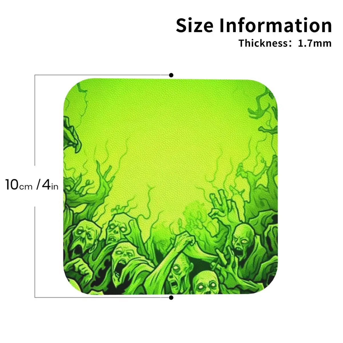 

Призрачный череп с принтом, светящиеся подставки для ночи ужасов на Хэллоуин, кожаные салфетки, изоляционные кофейные коврики, кухонные обеденные подушечки, набор из 4 шт.