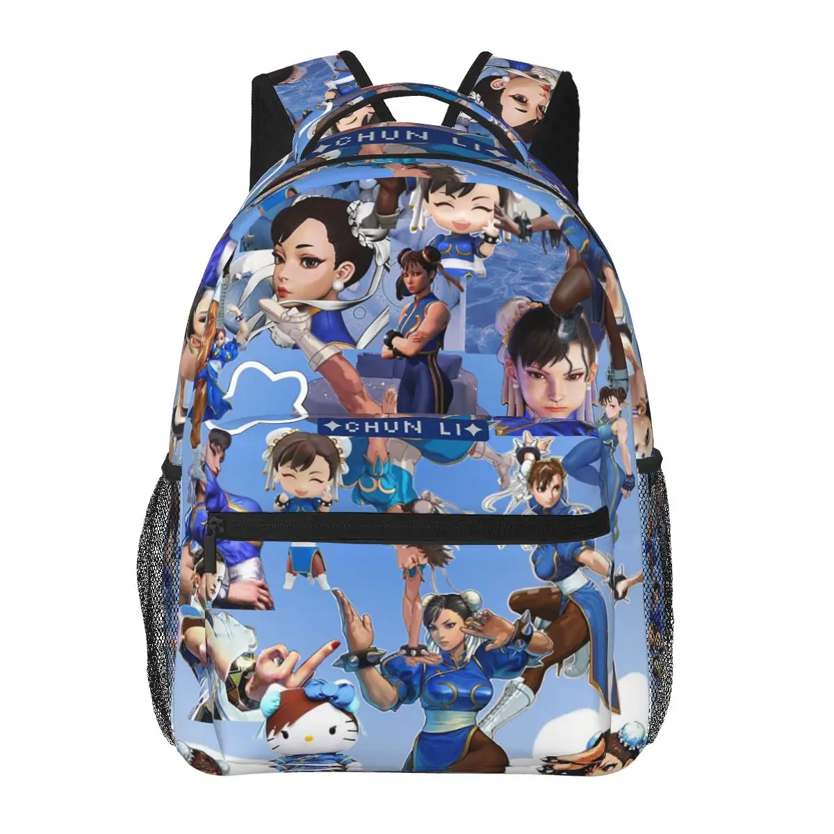 Street Fighter Chun-Li Style Backpacks Boys Girls Bookbag Children School Bags Cartoon Rucksack Shoulder Bag Large Capacity
