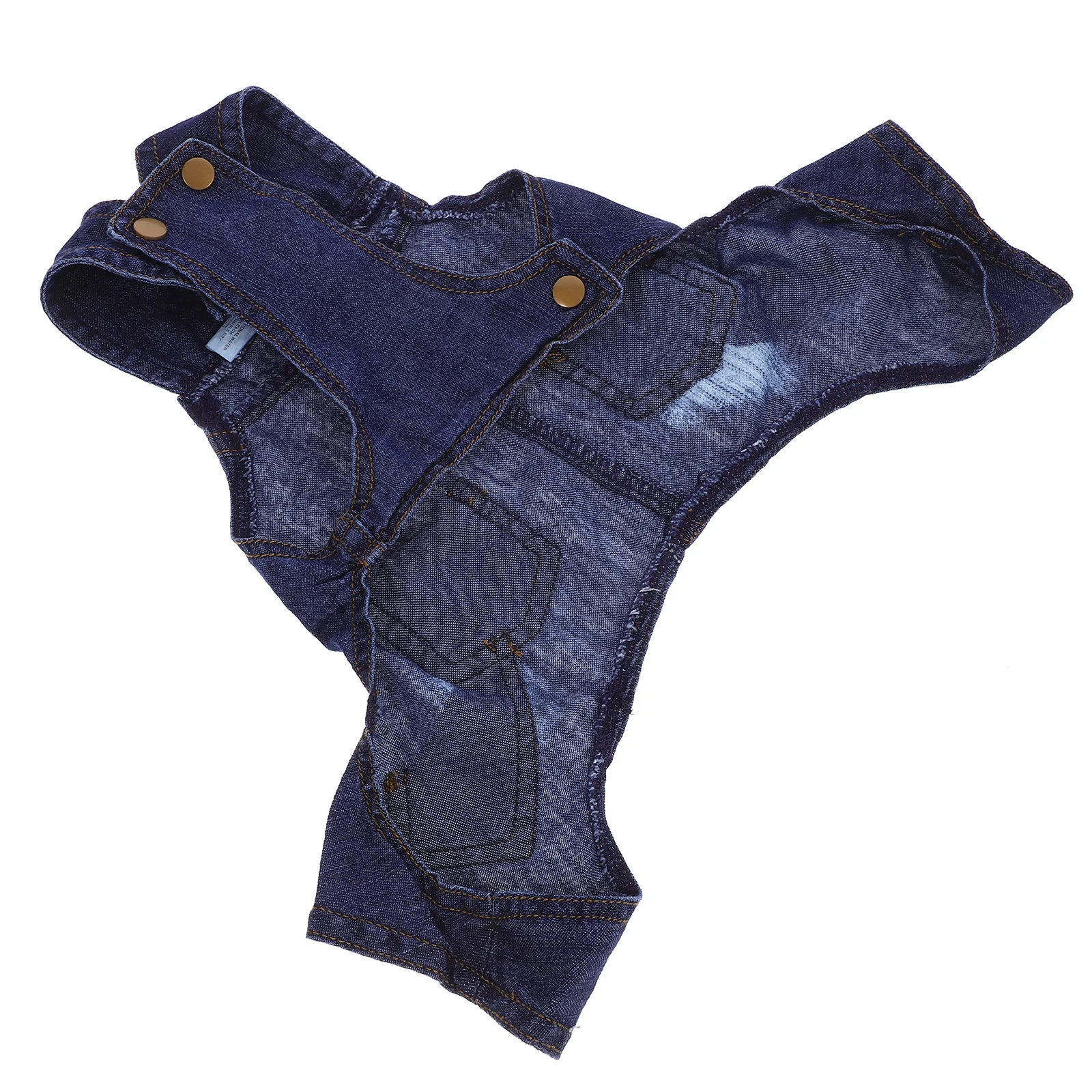 

Adorable Dog Clothes Jean Jacket Suspenders Trousers Cool Pet Denim Vest Closure for Small Dogs Puppies Size M
